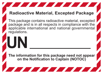 Radioactive Material Excepted Package