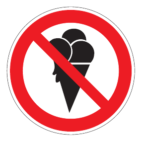Verbotszeichen - Eisverbot - Verbotsschild - Sicherheitszeichen