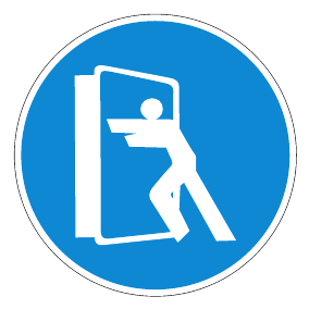 Gebotszeichen - Tür stets schließen - Gebotsschild - Sicherheitszeichen