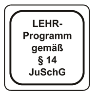 Text "LEHR-Programm gemäß §14 JuSchG"