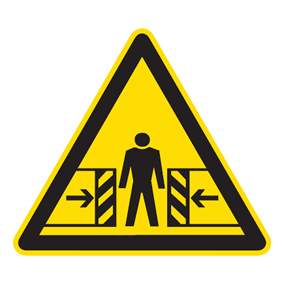 Warnaufkleber - Warnung vor Quetschgefahr - Warnzeichen