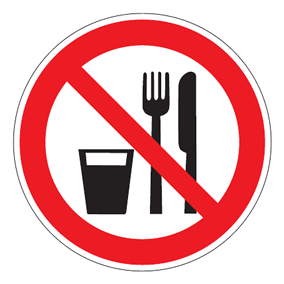 Verbotszeichen - Essen und trinken verboten - Verbotsschild