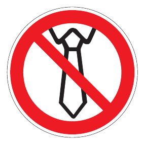 Verbotszeichen - Bedienung mit Krawatte verboten - Verbotsschild - Sicherheitszeichen