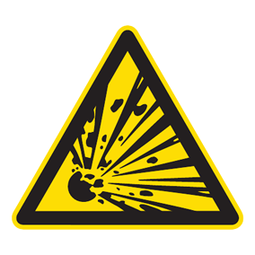 Warnaufkleber - Warnung vor explosionsgefährlichen Stoffen - Warnzeichen