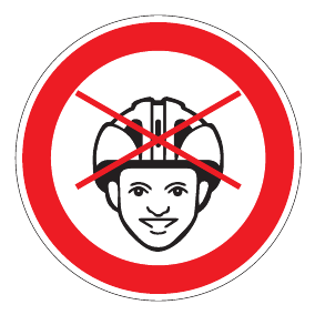Verbotszeichen - Helmverbot - Verbotsschild - Sicherheitszeichen