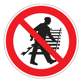 Verbotszeichen - Betreten der Gleisanlage verboten - Verbotsschild - Sicherheitszeichen