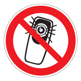 Verbotszeichen - Foto-Handy benutzen verboten - Verbotsschild - Sicherheitszeichen