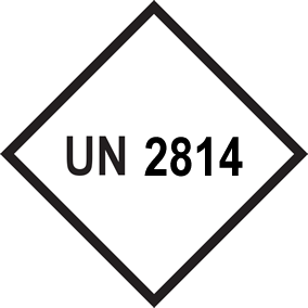Gefahrgutaufkleber Etikett UN 2814, 100 x 100 mm, Papier