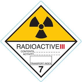 Gefahrgutaufkleber Radioaktive Stoffe III