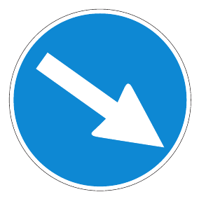 Gebotszeichen - Richtungsangabe - Gebotsschild - Sicherheitszeichen