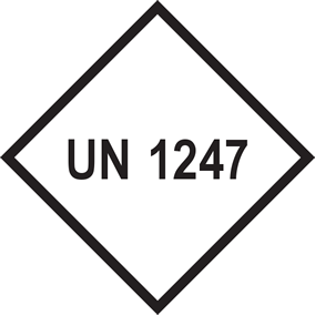 Gefahrgutaufkleber Etikett UN 1247, 100 x 100 mm, Papier