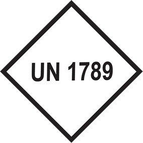 Gefahrgutaufkleber Etikett UN 1789, 100 x 100 mm, Papier