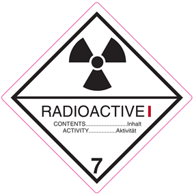 Gefahrgutaufkleber Klasse 7 Radioaktive Stoffe I
