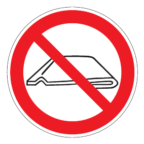 Verbotszeichen - Nicht falten oder zusammenschieben - Verbotsschild - Sicherheitszeichen