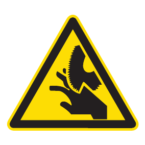 Warnaufkleber - Warnung vor Schnittverletzungen durch Schneidblatt - Warnzeichen