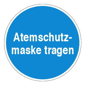 Gebotszeichen - Atemschutzmaske tragen - Gebotsschild - Sicherheitszeichen