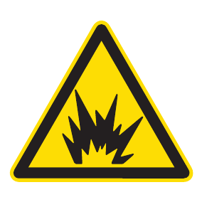 Warnaufkleber - Explosionsgefahr, Warnung vor Explosion - Warnzeichen