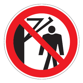 Verbotszeichen - Nicht hinter den Schwenkarm treten - Verbotsschild - Sicherheitszeichen