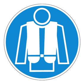 Gebotszeichen - Rettungsweste benutzen - Gebotsschild - Sicherheitszeichen