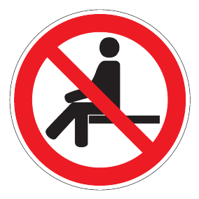 Verbotszeichen - Sitzen verboten - Verbotsschild - Sicherheitszeichen