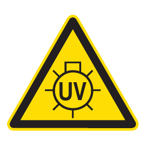 Warnaufkleber - Warnung vor UV-Strahlung - Warnzeichen