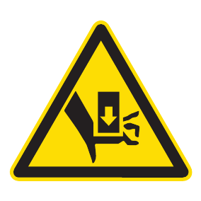 Warnaufkleber - Warnung vor Quetschgefahr durch Einpresswerkzeug - Warnzeichen