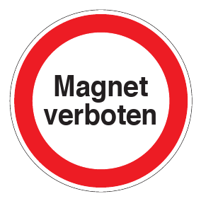 Verbotszeichen - Magnet verboten - Verbotsschild - Sicherheitszeichen