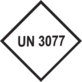 Gefahrgutaufkleber Etikett UN 3077, 100 x 100 mm, Papier