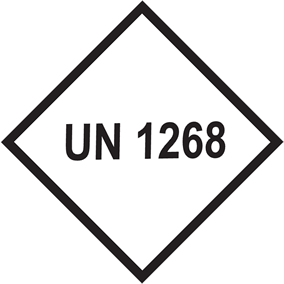 Gefahrgutaufkleber Etikett UN 1268, 100 x 100 mm, Papier