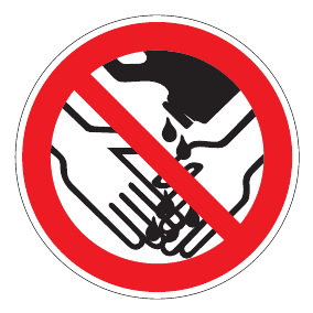 Verbotszeichen - Händewaschen mit Lösungsmitteln verboten - Verbotsschild - Sicherheitszeichen