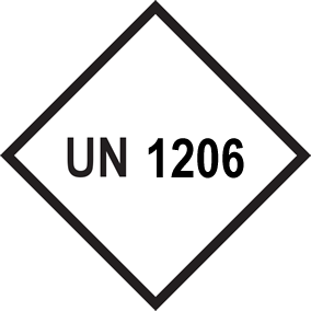Gefahrgutaufkleber Etikett UN 1206, 100 x 100 mm, Papier