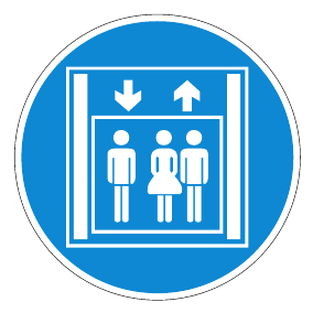 Gebotszeichen - Personenaufzug - Gebotsschild - Sicherheitszeichen