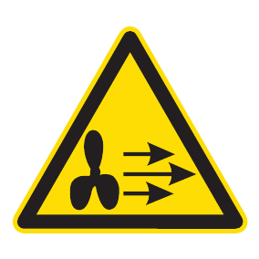 Warnaufkleber - Warnung vor starker Luftströmung! - Warnzeichen