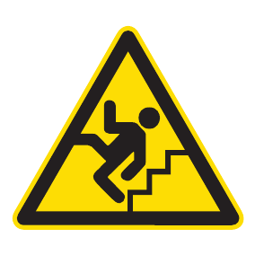 Warnaufkleber - Warnung vor Treppen - Warnzeichen