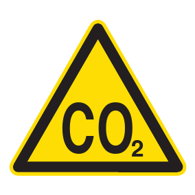 Warnaufkleber - Warnung vor CO²-Erstickungsgefahr - Warnzeichen
