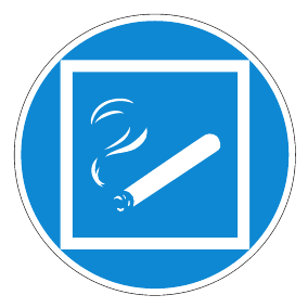Gebotszeichen - Rauchen in begrenzten Bereichen gestattet - Gebotsschild - Sicherheitszeichen