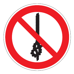 Verbotszeichen - Knoten verboten - Verbotsschild - Sicherheitszeichen